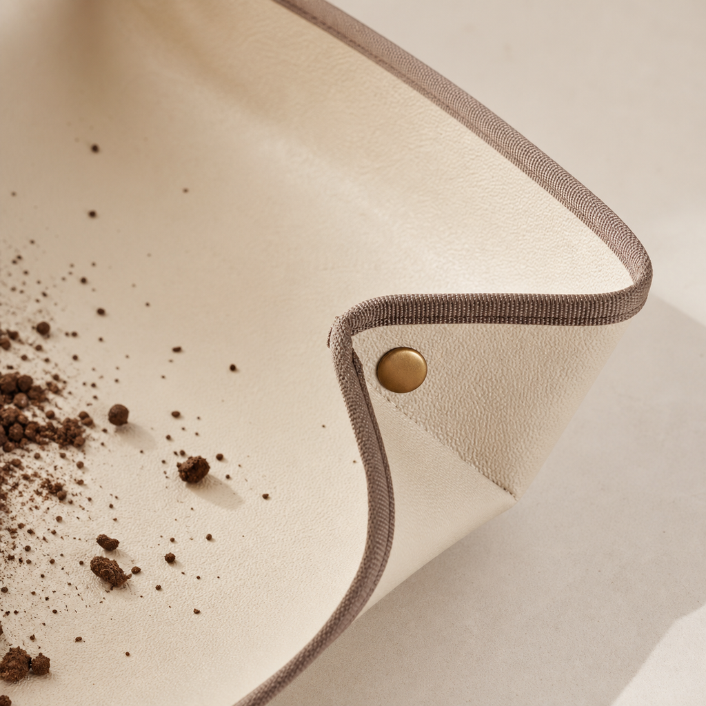Cove Potting Mat — snap corner detail