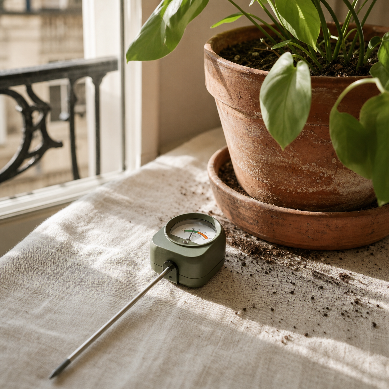 Field Analog Moisture Meter — styled in use