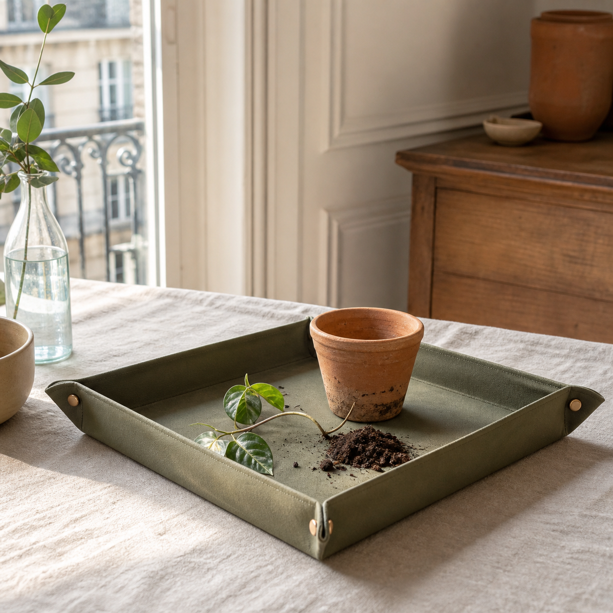 Fold Repotting Mat — styled in use