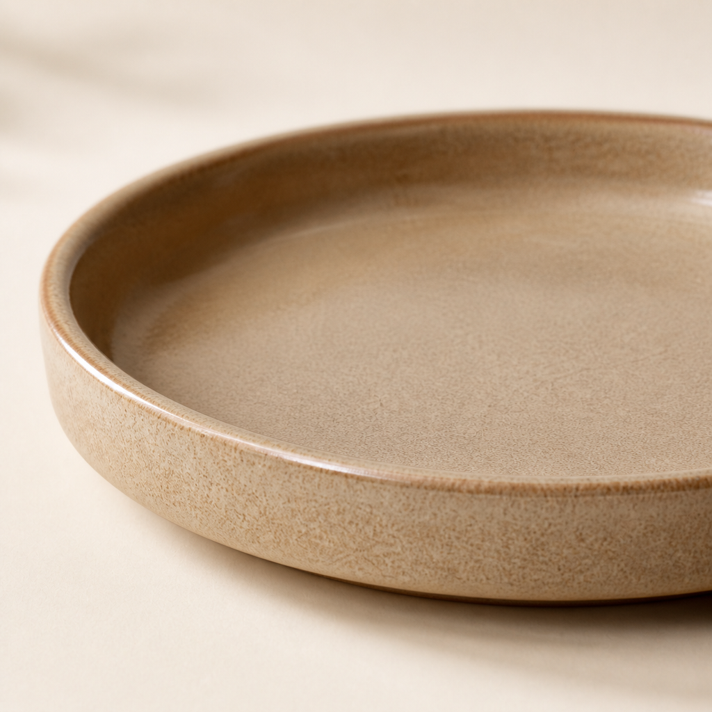 Glazed stoneware detail of the Lune Saucer 14