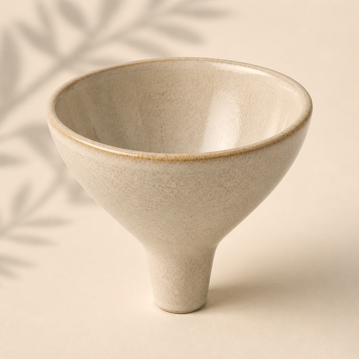 Glazed stoneware rim and outlet of the Still Watering Funnel